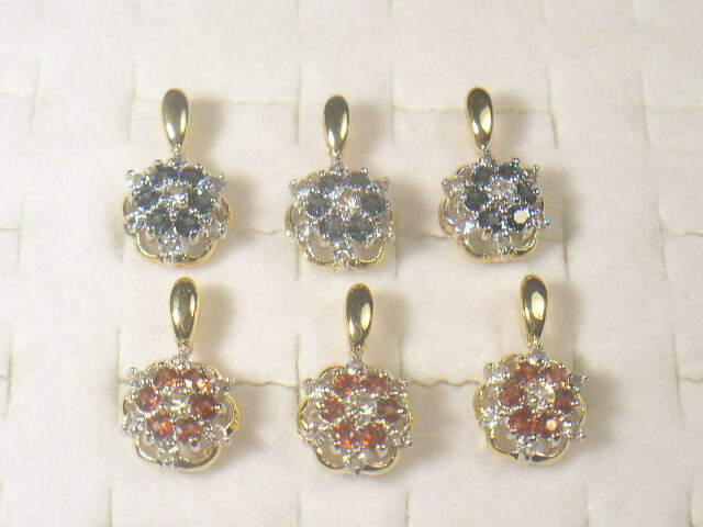 #…6..PENDANTS DESIGNER VINTAGE WITH SWAROVSKI BLUE CRYSTALS LOT 011B.-80