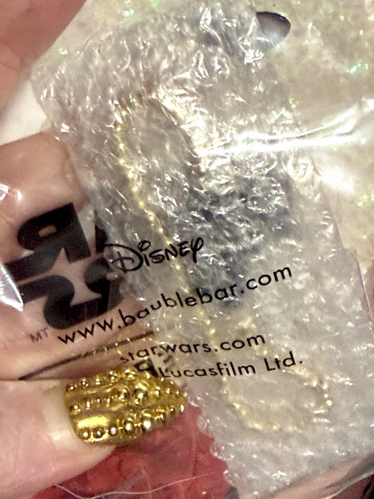 NEW BaubleBar Star Wars Gold Tone Beaded Stretch Bracelet w/ Darth Vader Charm