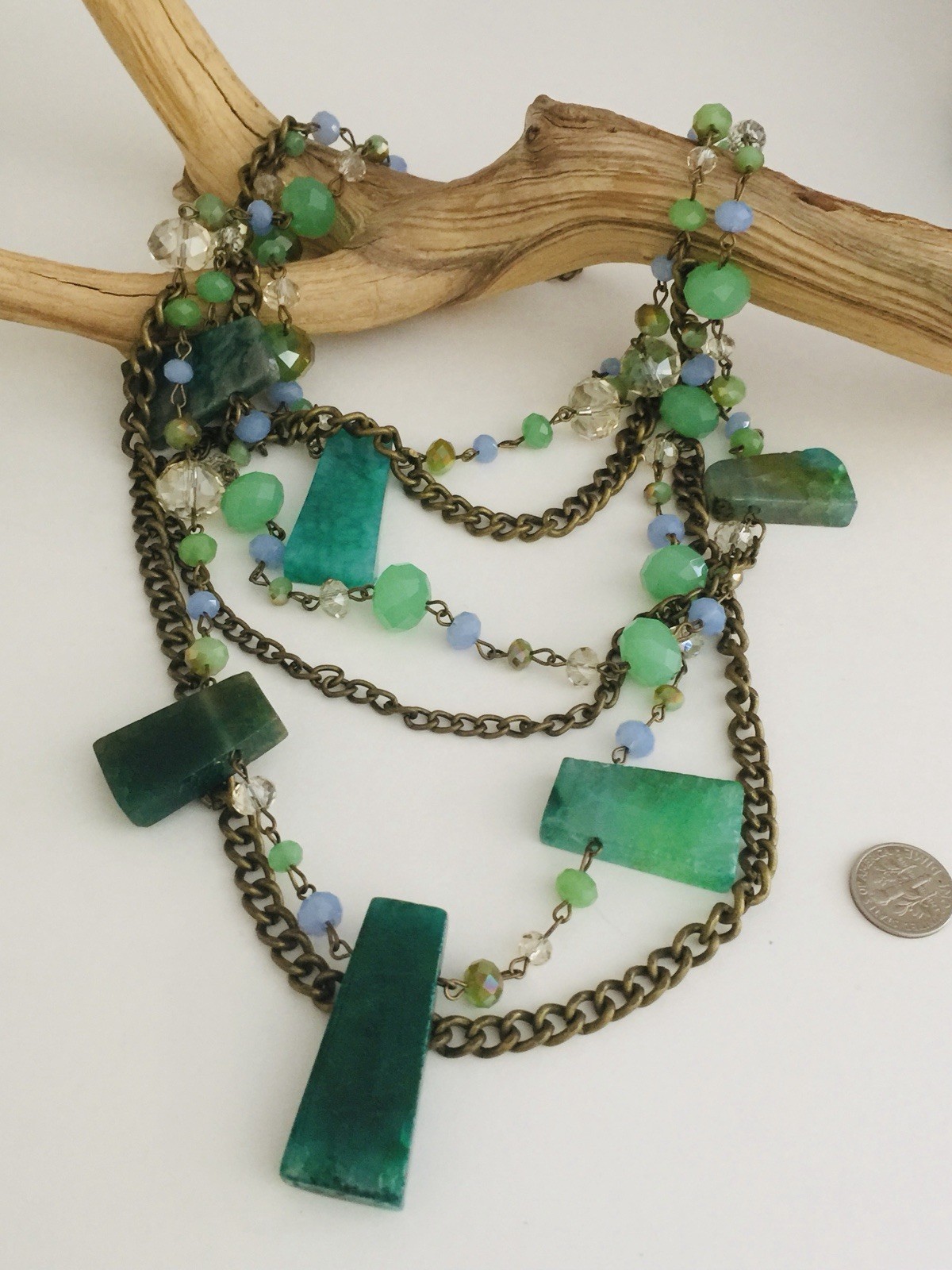 Layered Necklace, Green Amazonite Necklace