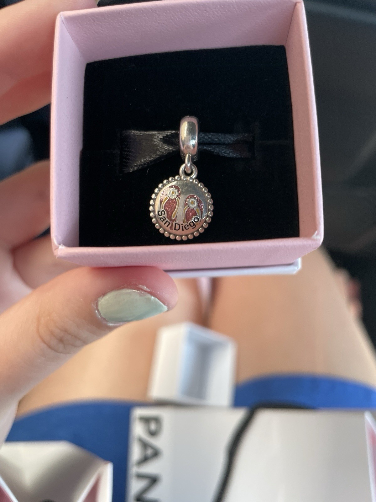 Pandora Light Blue Swirl Half Marathon 13.1 Dangle Charm NIB