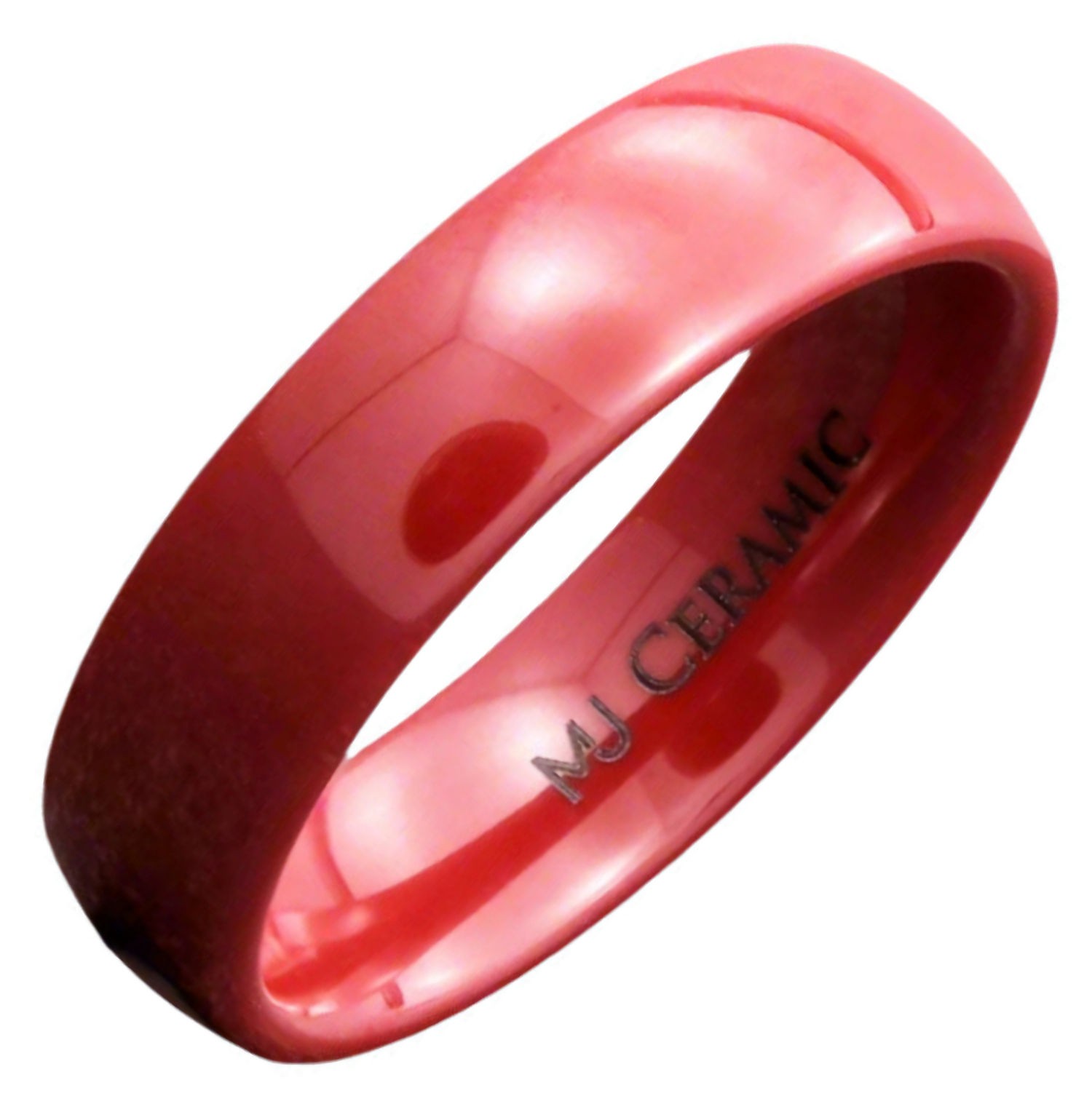 Classic Red Ceramic Wedding Ring 3, 4 & 6 mm widths Comfort fit
