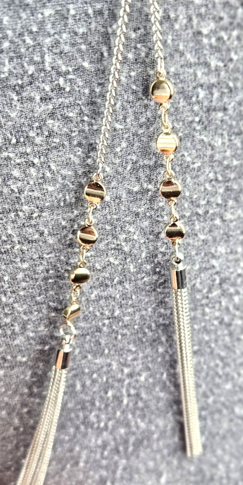 New in Box! Bay to Baubles Stitch Fix “Rue Lariat” Gold & Silver Color Necklace
