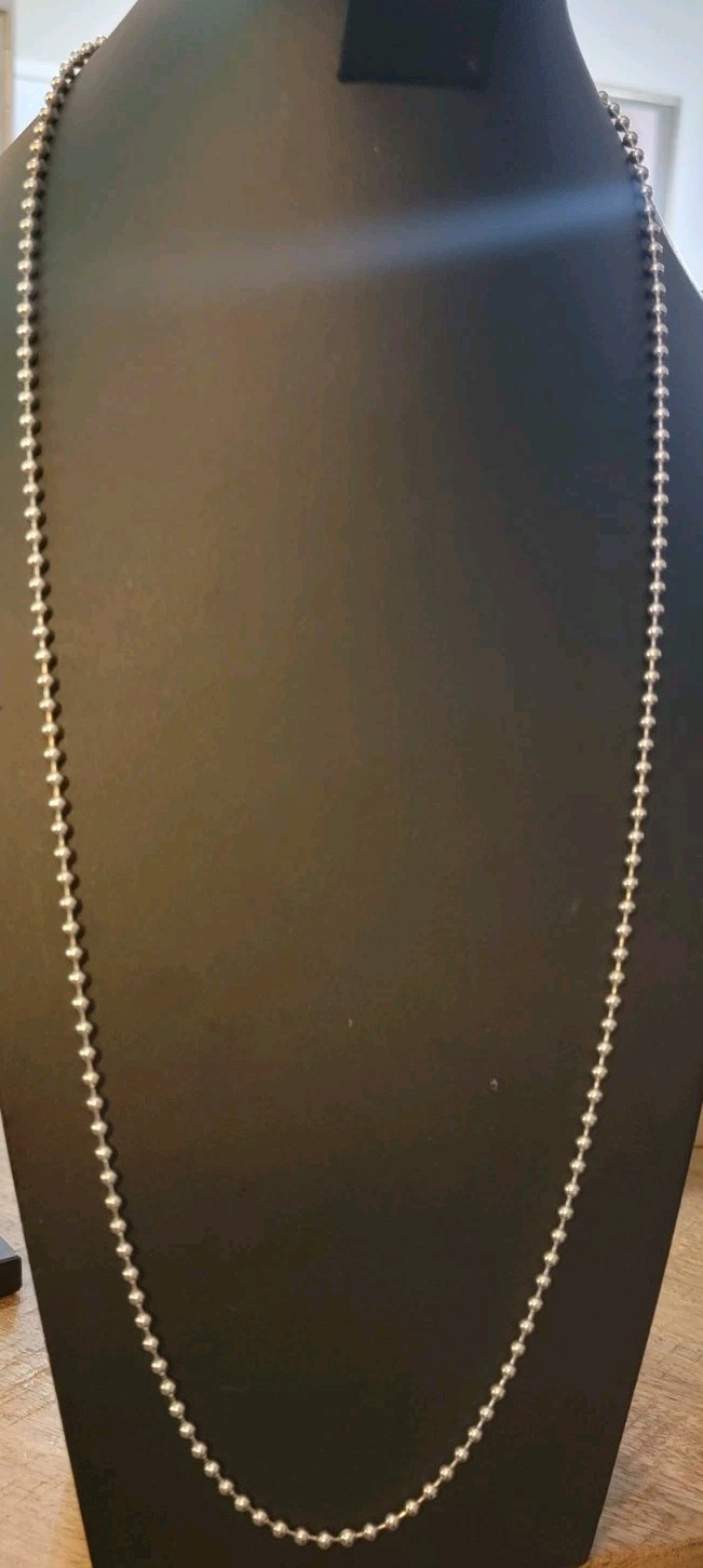 34″ Stainless Steel Ball Chain Classic Basic Silver Tone Long Simple Elegance