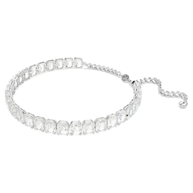 Swarovski Millenia collar necklace Octagonal cut, white, rhodium plated