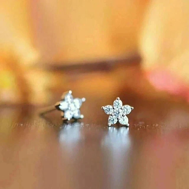 0.50 CT Lab Grown Diamond stud Earing for women 925 Silver 14k White Gold Plated