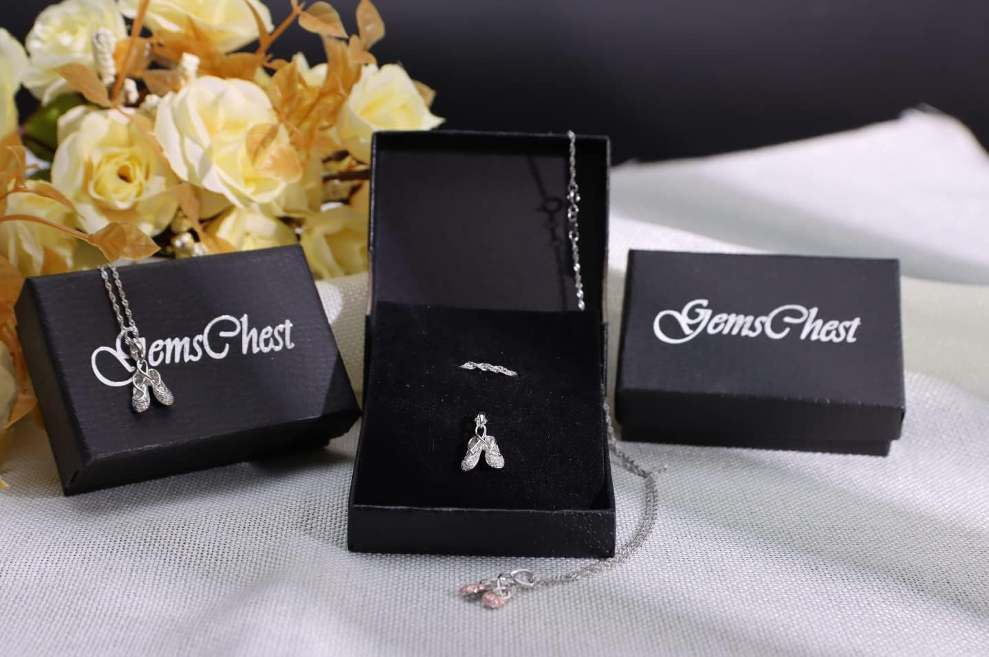 925 Sterling Silver Dance Recital Gifts for Girls Ballerina Necklace Jewelry Cub