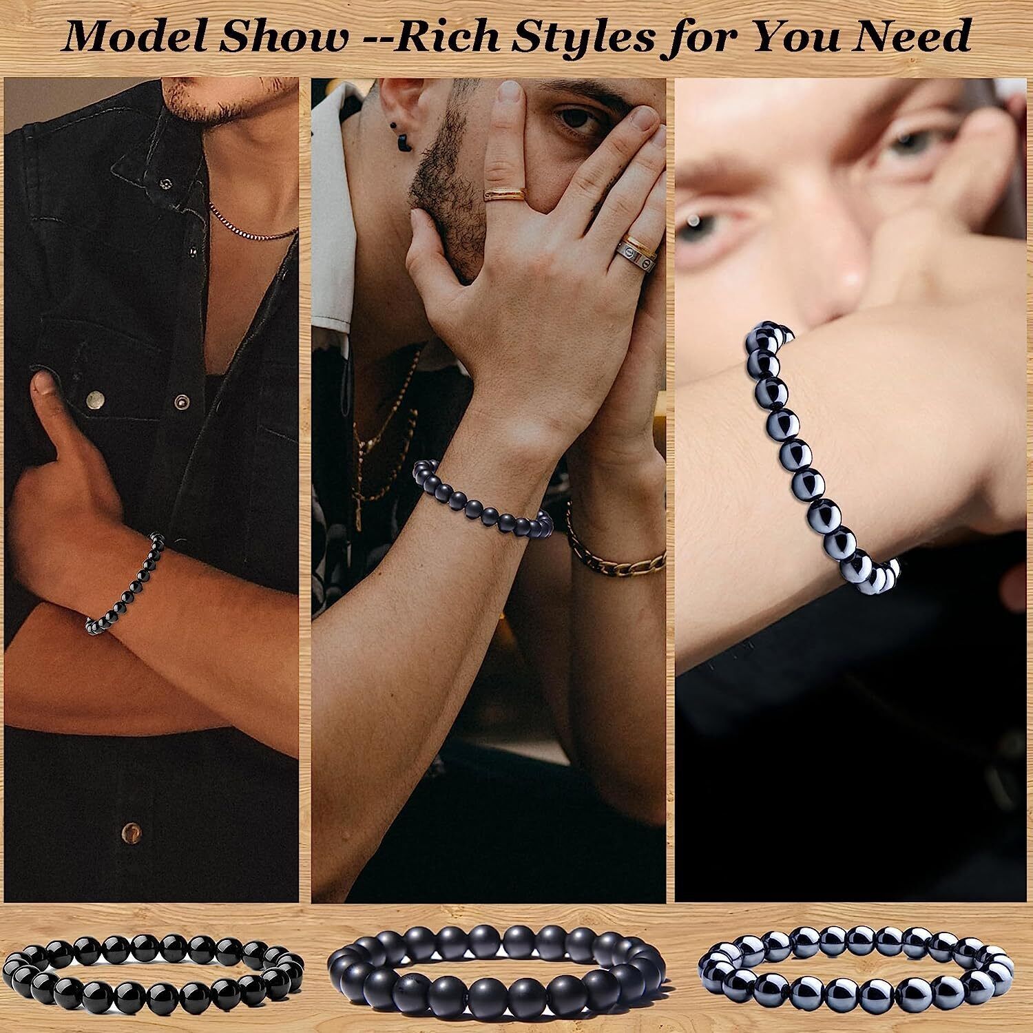 5-7 PCS 8mm Gemstone Bracelet for Women Healing Crystal Stone Beaded Bracelets
