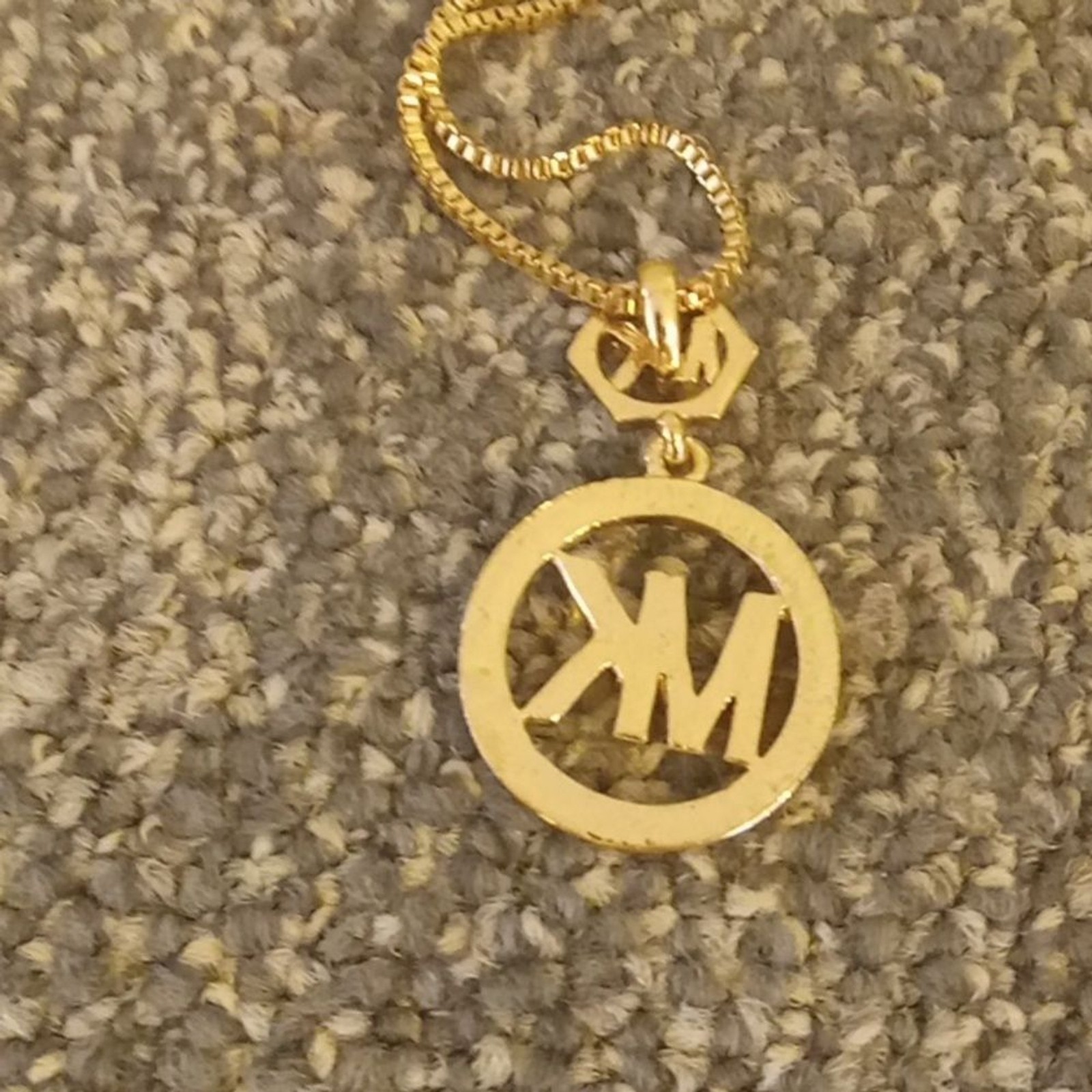 MK rhinestone and gold tone chain women’s necklace