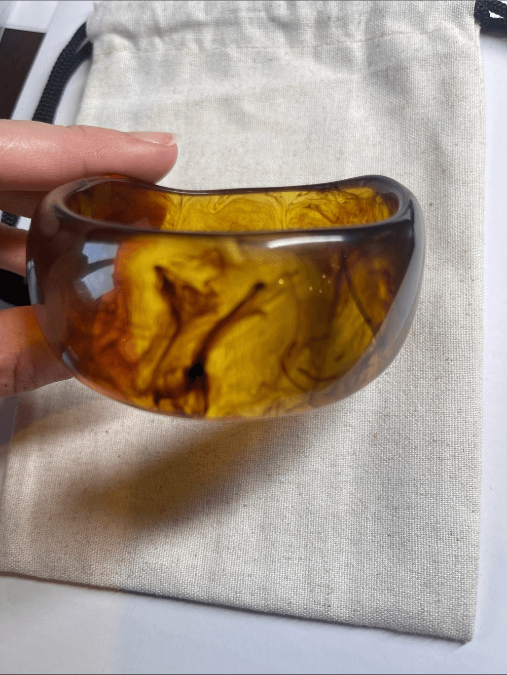 Amber Bangle – Thick Bracelet