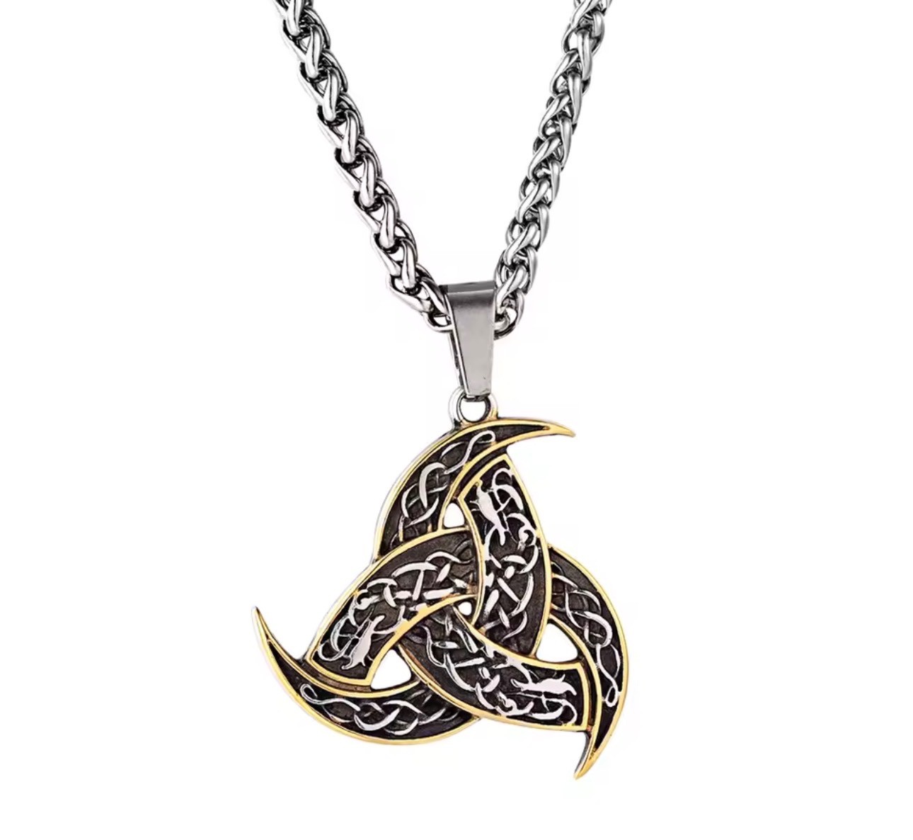Viking Celtic Knot Pendant Necklace Stainless Steel Norse Nordic Jewelry Gift