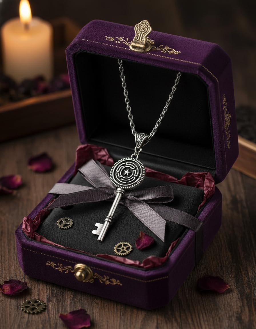 Hecate Key Necklace for Men Women, Alloy Steel Witchcraft Amulet Key Pendant,…