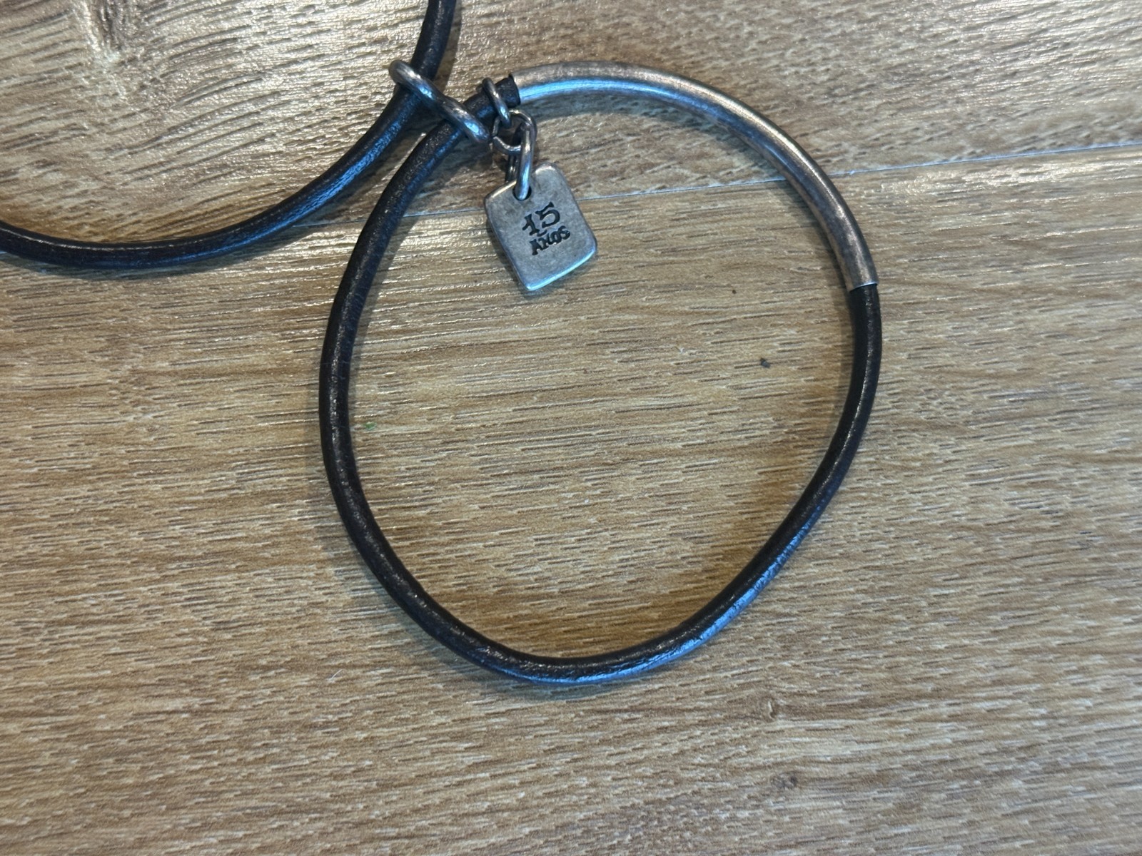 Uno De 50 Silver Plated Multi Strand Leather Bracelet Very Good Condition