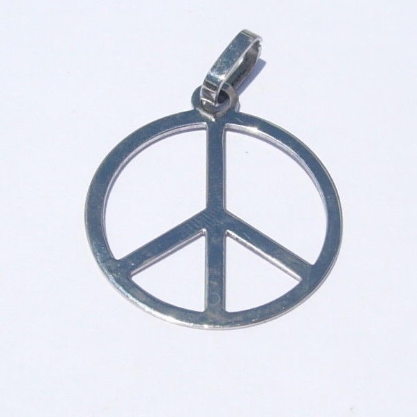 Stainless Steel Peace Sign Pendant Charm