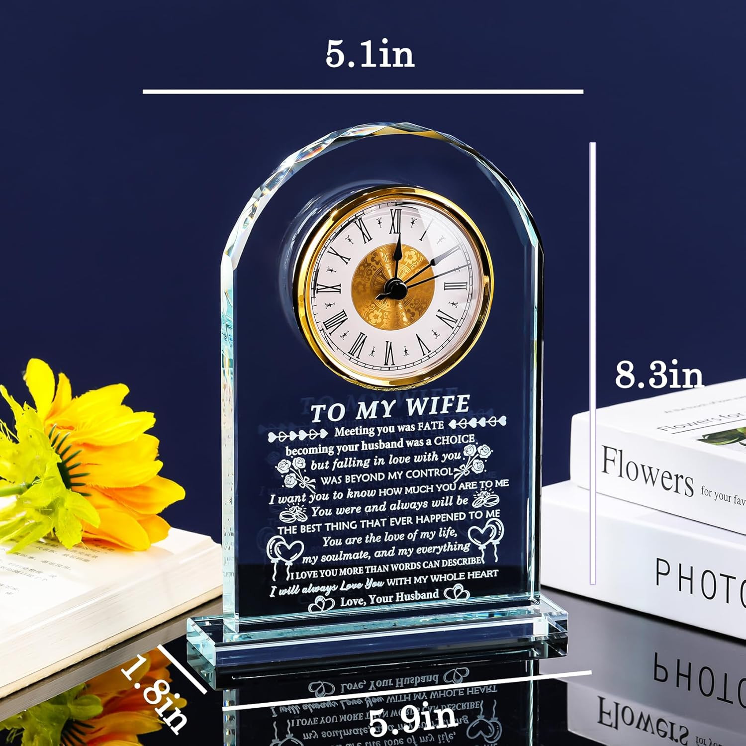 Gifts for Wife from Husband Wife Birthday Gift Ideas Crystal to My Wife Clock An