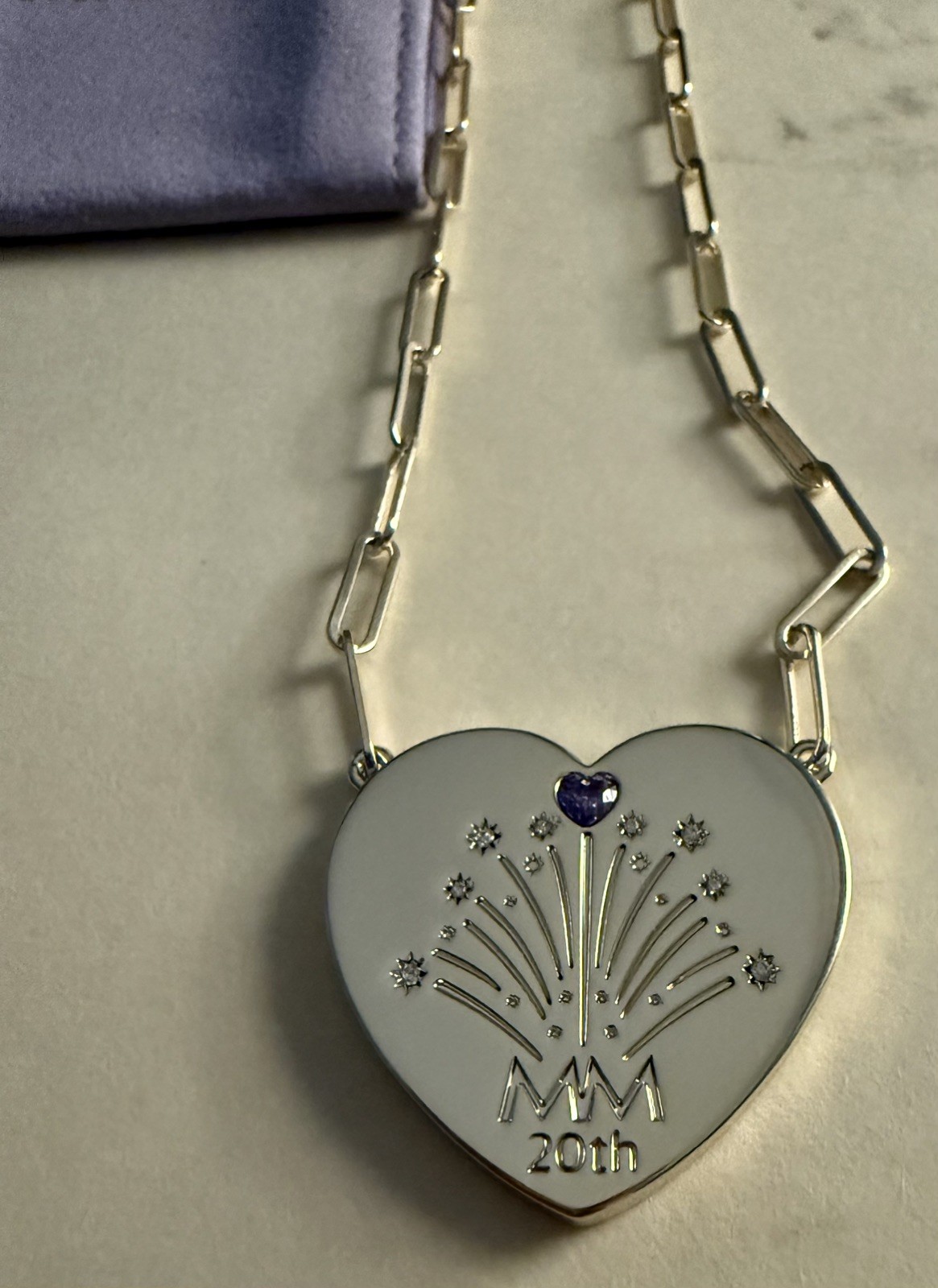 Melinda Maria Limited Edition Reversible Anniversary Heart Tag Necklace Gold