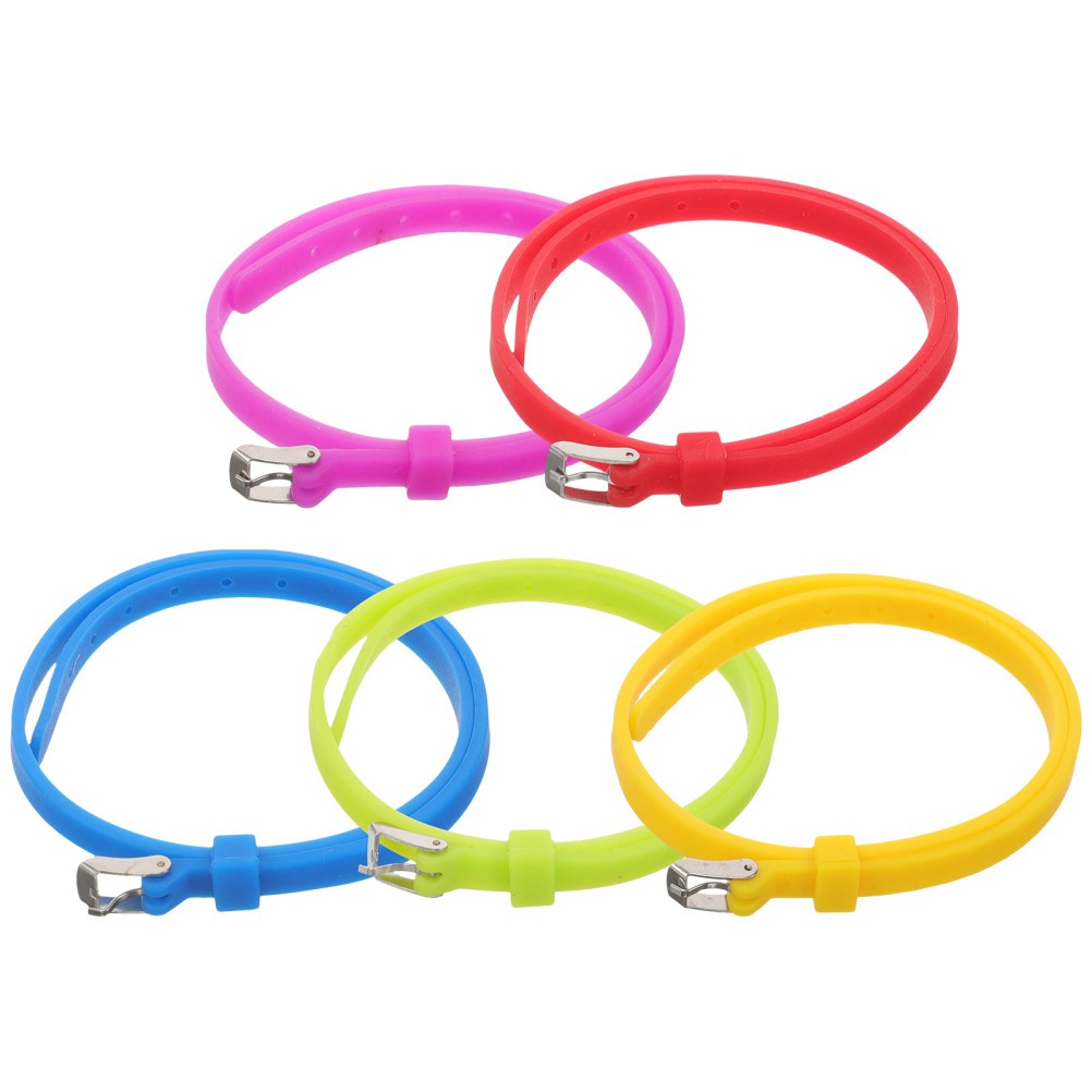 5Pcs High Elasticity Silicone Bracelets Skin Friendly Decorative Wristbands