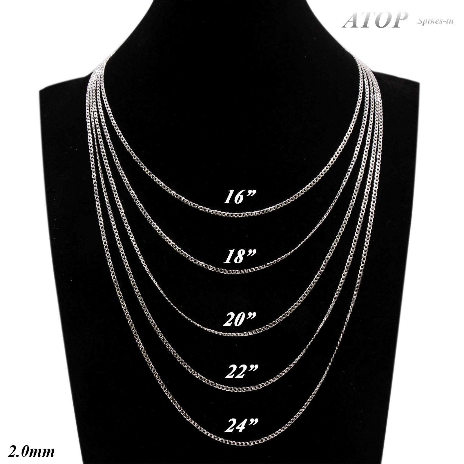 925 Sterling Silver Chain Curb Cuban Chain Italian Silver Women’s Necklace Chain