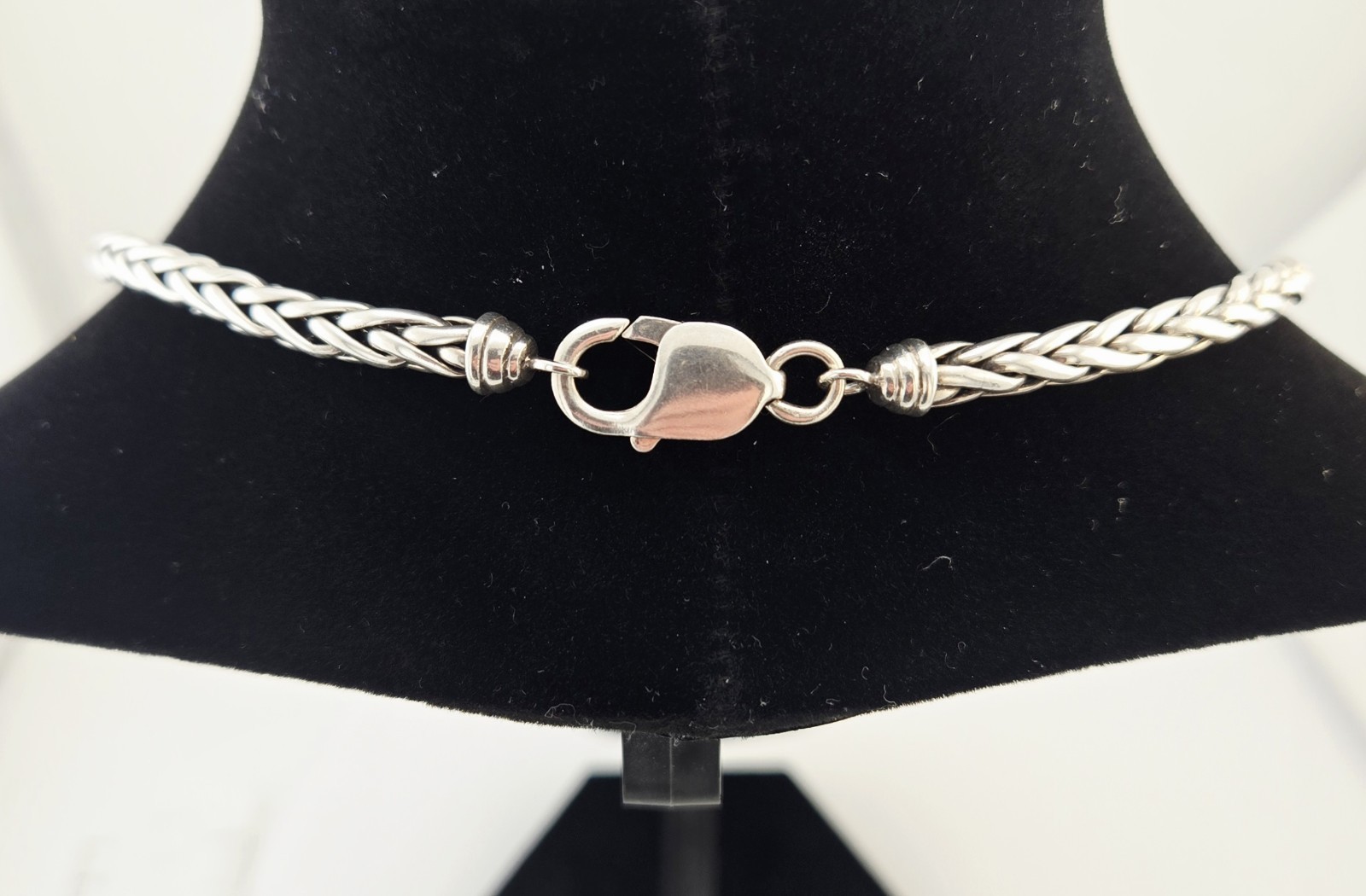 Vintage Sterling Silver Wheat Spiga Braided Chain Necklace 21″ 53g Heavy