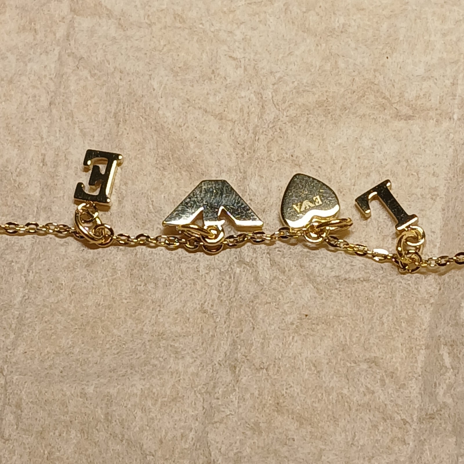NWT 140$ Emporio Armani Gold Tone Steel LOVE Necklace New In Box