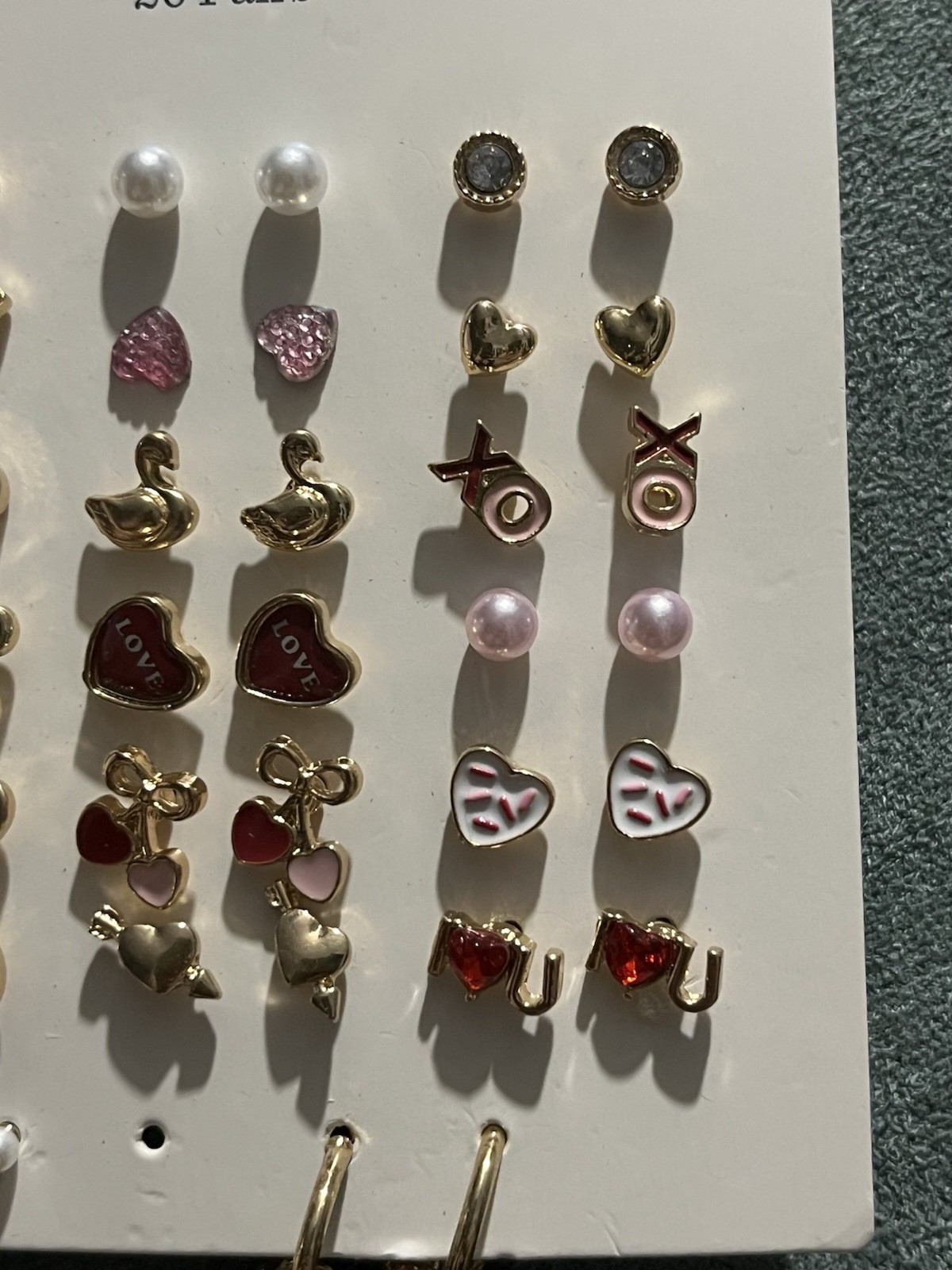 Cat & Jack Nickel-Free Heart Multi-Pair Earrings 19 Set Stud Dangle Butterfly