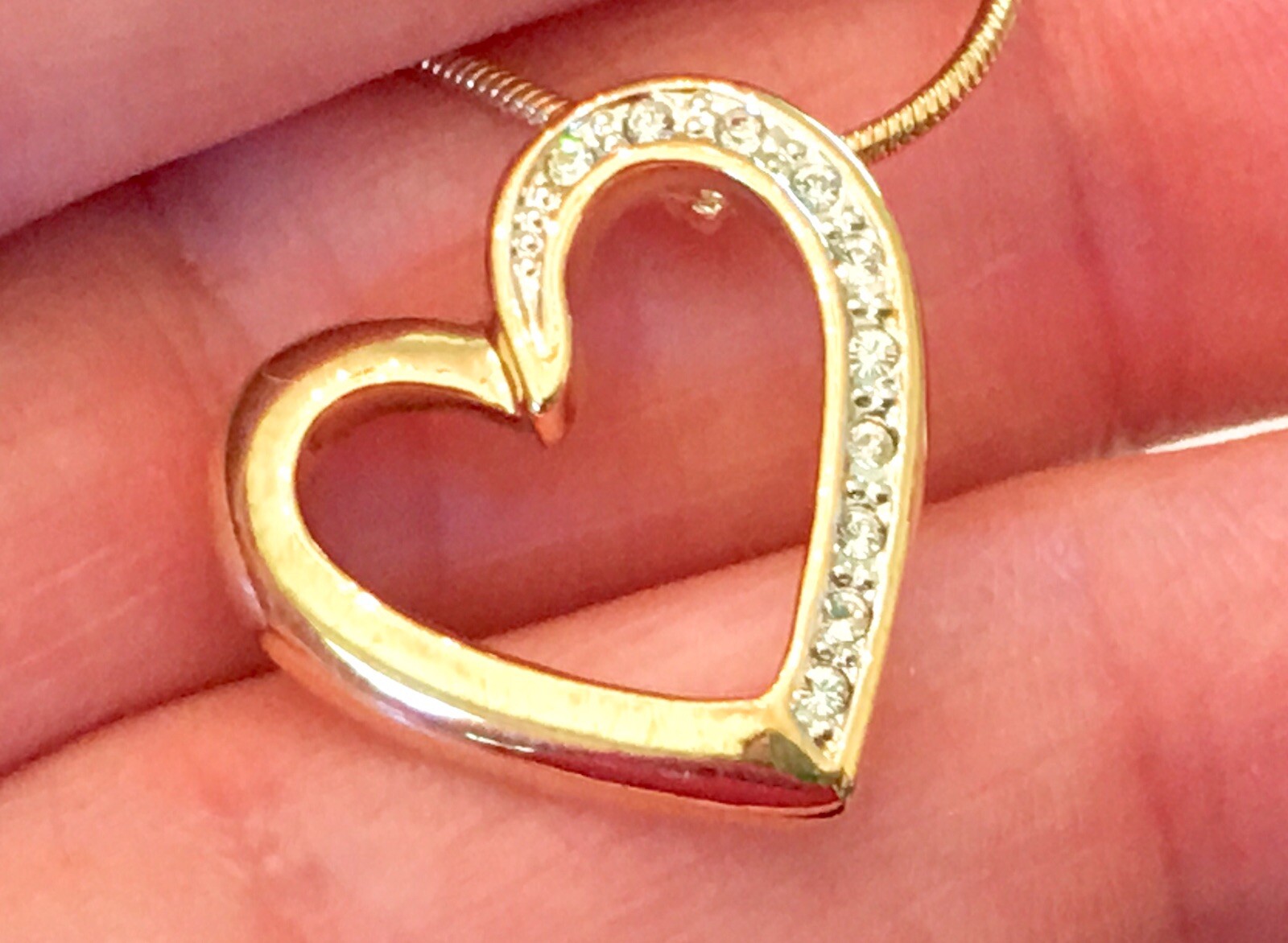 NWT~ 22K Plated ANNALEECE Swarovski Crystal Heart Pendant Necklace