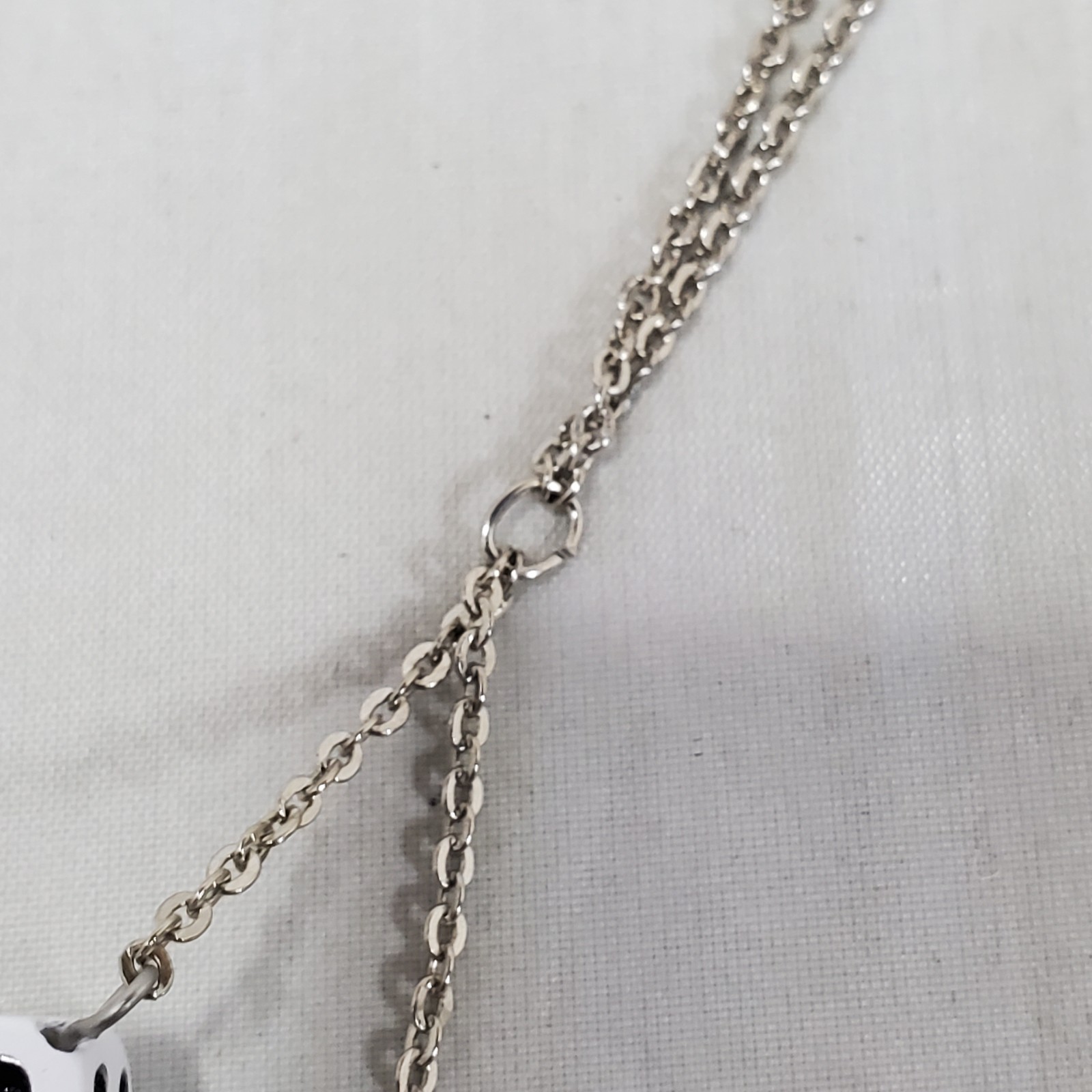 Bijou Silver Chain with Black and White Dice Necklace: NWT