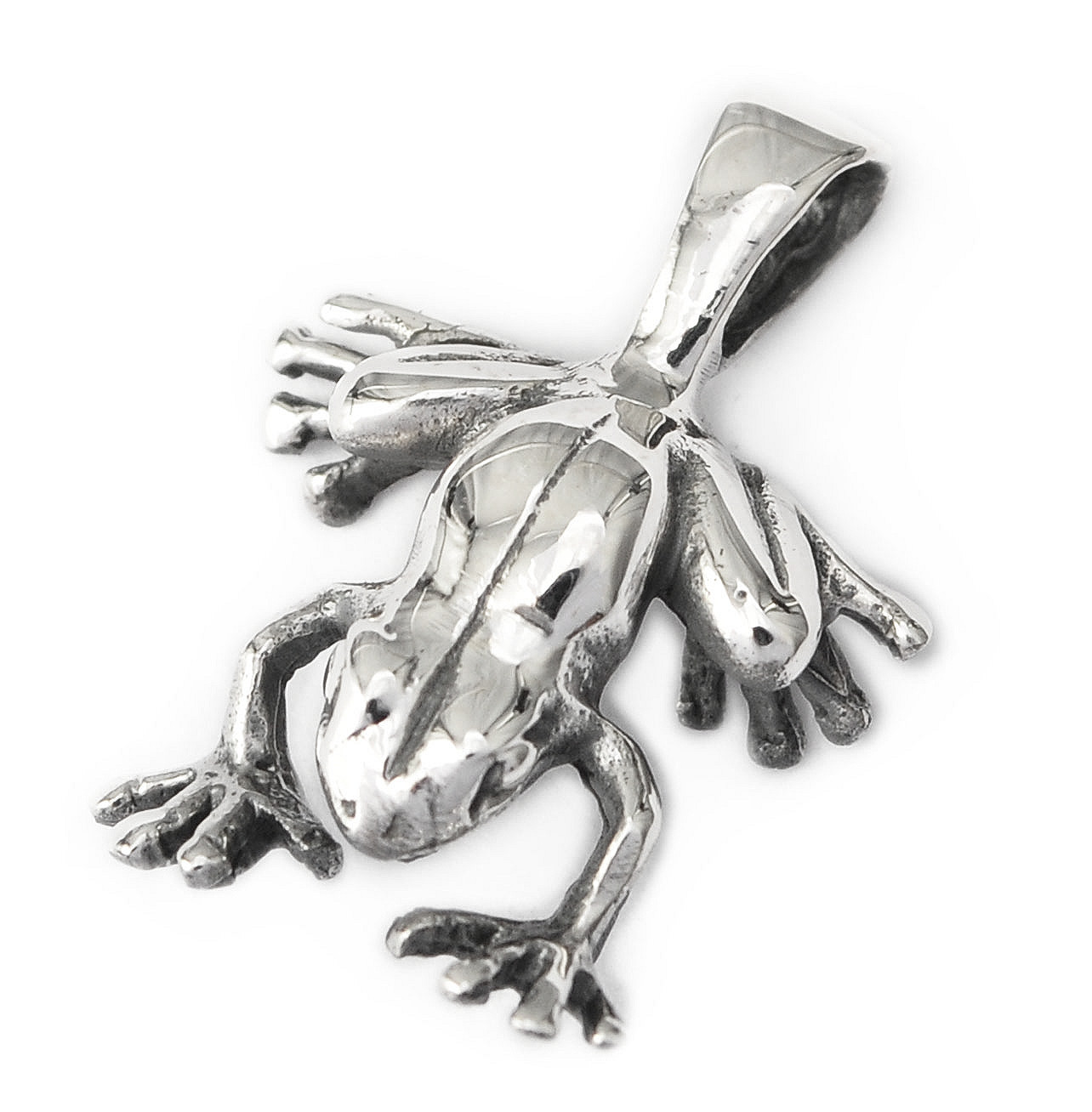 Frog 92.5 Sterling Silver Charm Necklace Pendant Jewelry