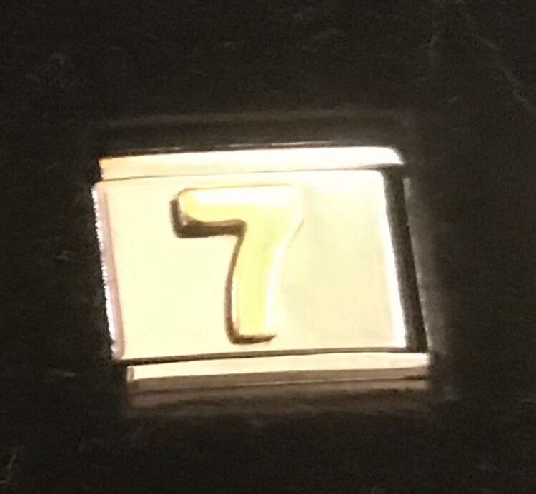 Number 7 Seven Italian Charm Enamel Link 9MM K47 1 Italian Charm