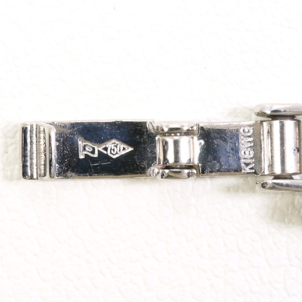18K White gold Bracelet 18cm Curb Chain 8side triple 10.0g Free shipping Used