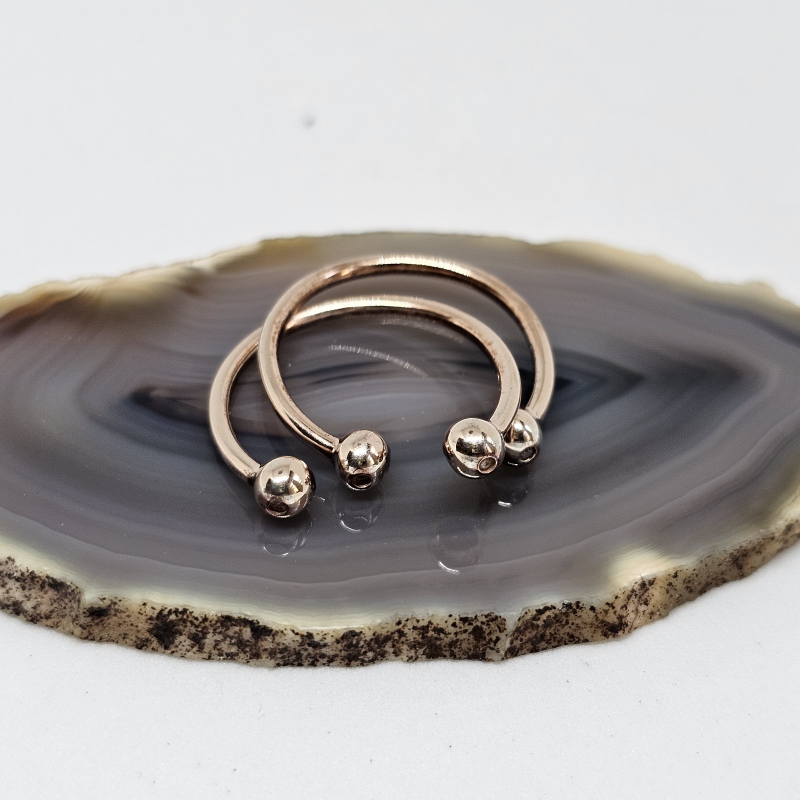 La Soula Jewelry Two Rings Rose Gold Plated Women’s One Size Stackable Open Ring