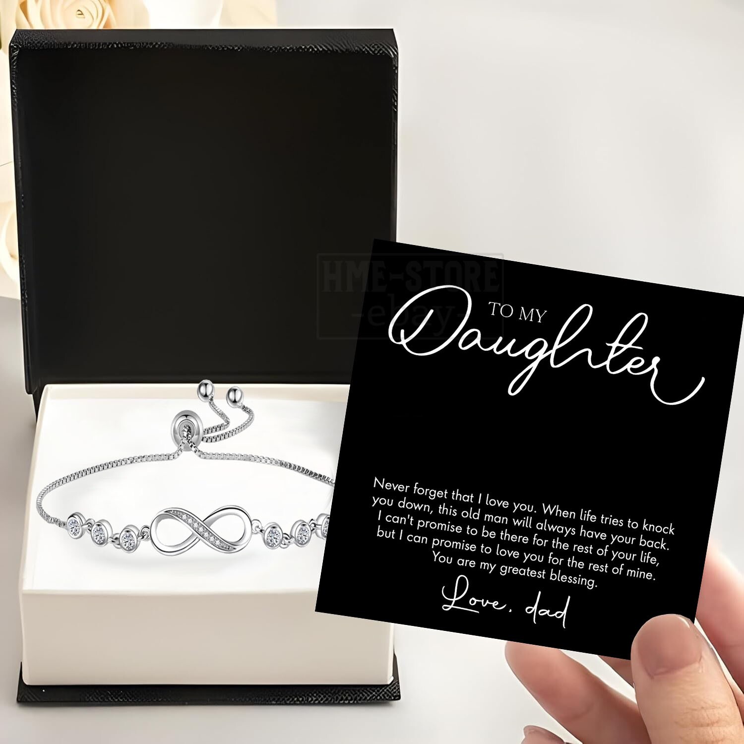 Father To Daughter Infinity Bracelet Birthday Daughter Gifts from Dad Teen Girls