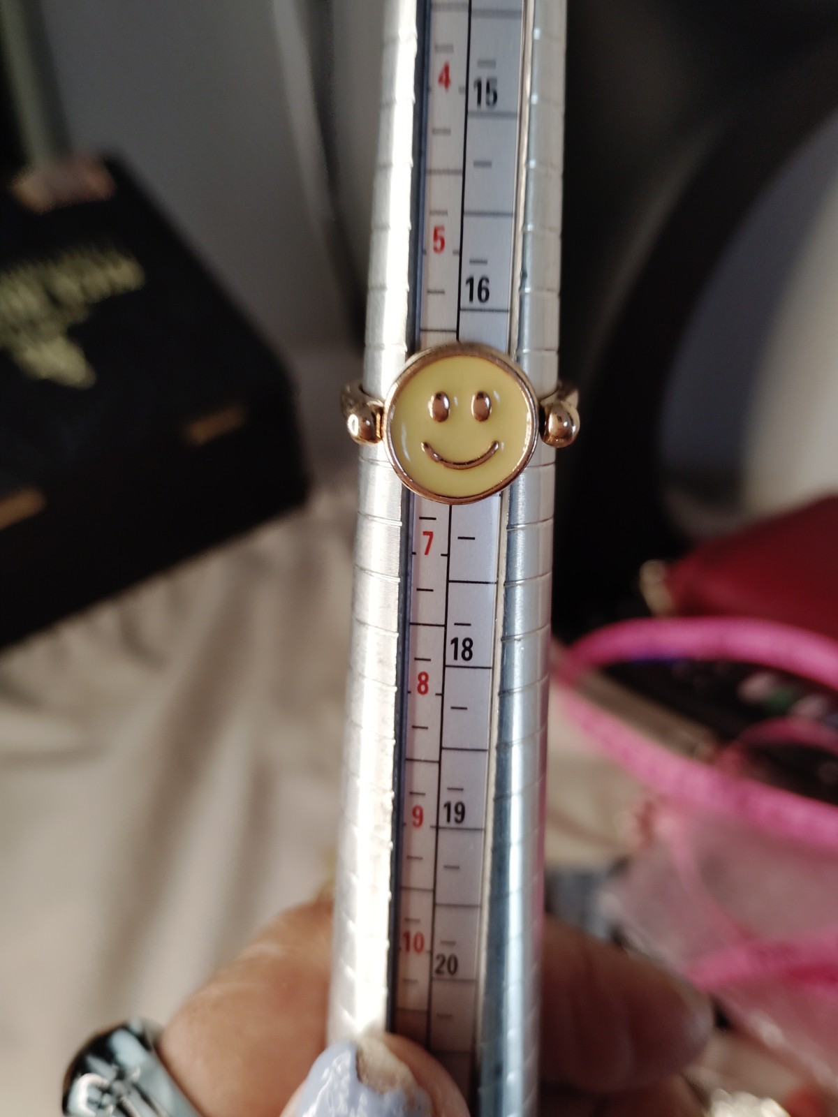 Spinner Fidget Ring Happy Sad Smiley Face Silver Tone Mood Ring Size 7