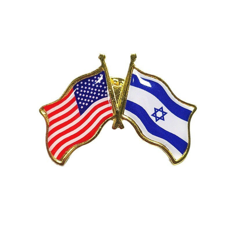Wholesale Pack of 10 USA American Israel Friendship Flag Bike Hat Cap lapel Pin
