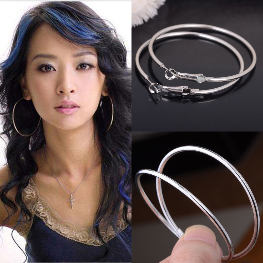 New Women’s Fashion Jewelry Various Size Gold Or 925 Silver Plated Hoop Earrings