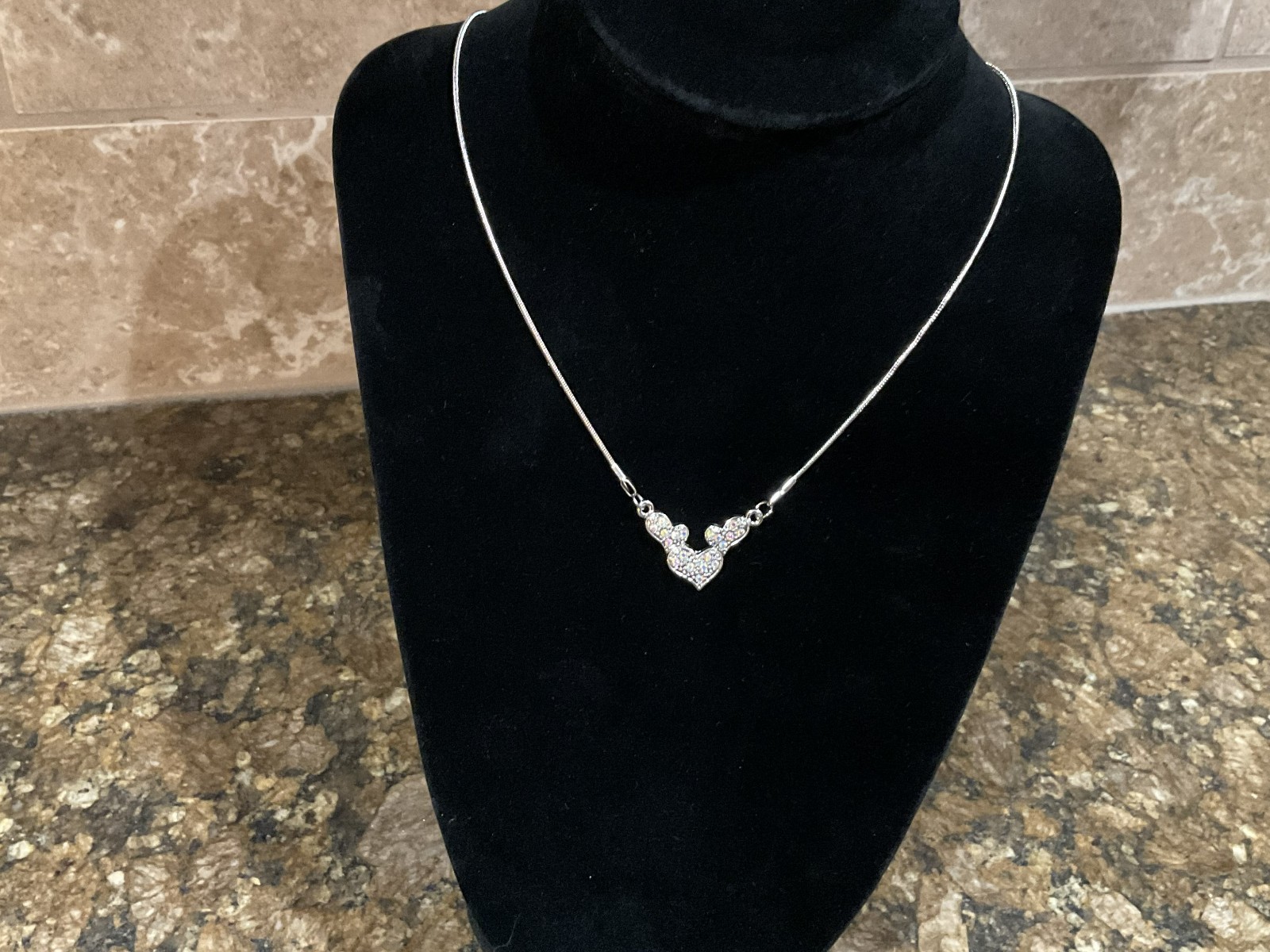 Triple Hearts Necklace Silver-tone 16” with 2.5″ extender