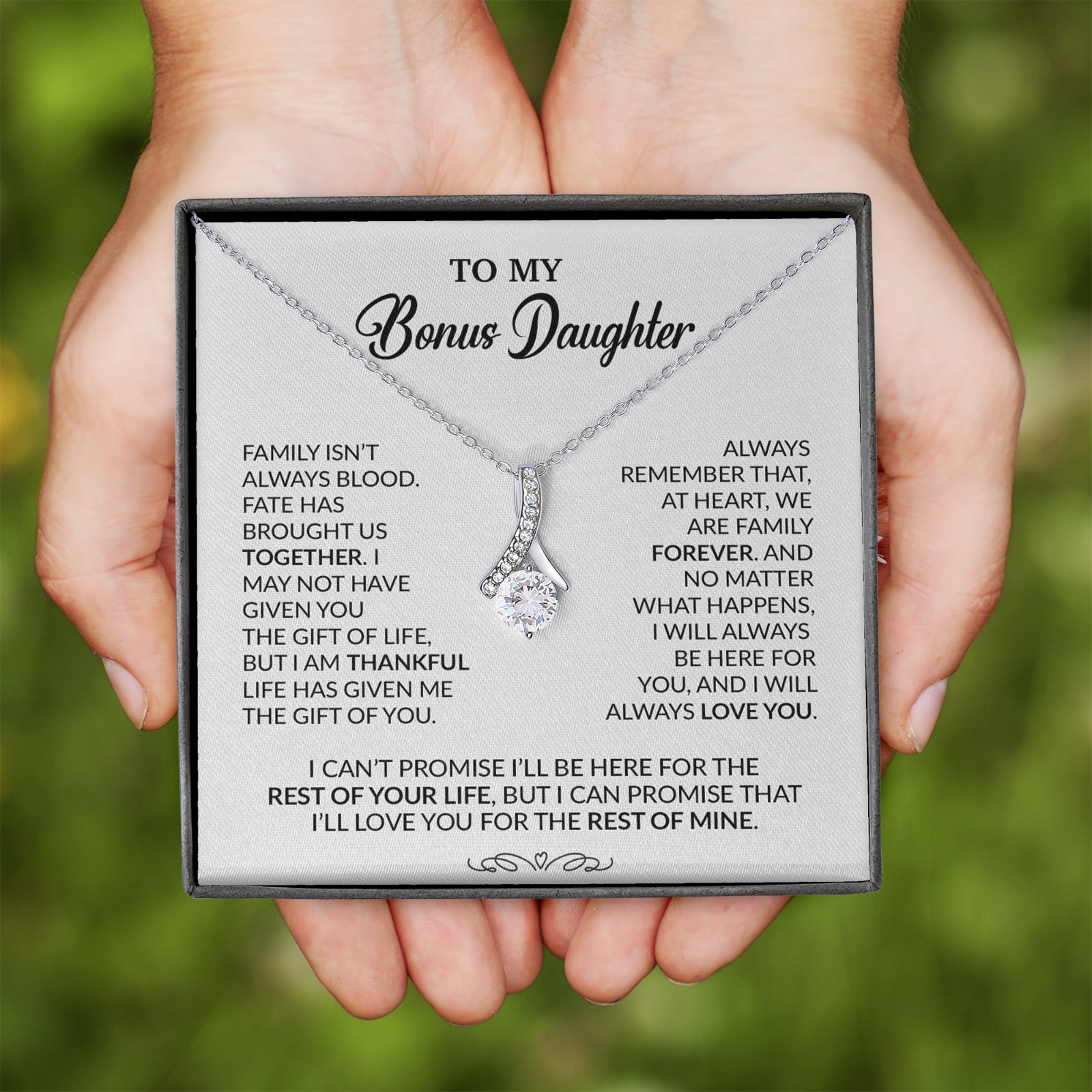 To My Bonus Daughter Necklace, Gift for Bonus Daughter, Step Daughter Birthday