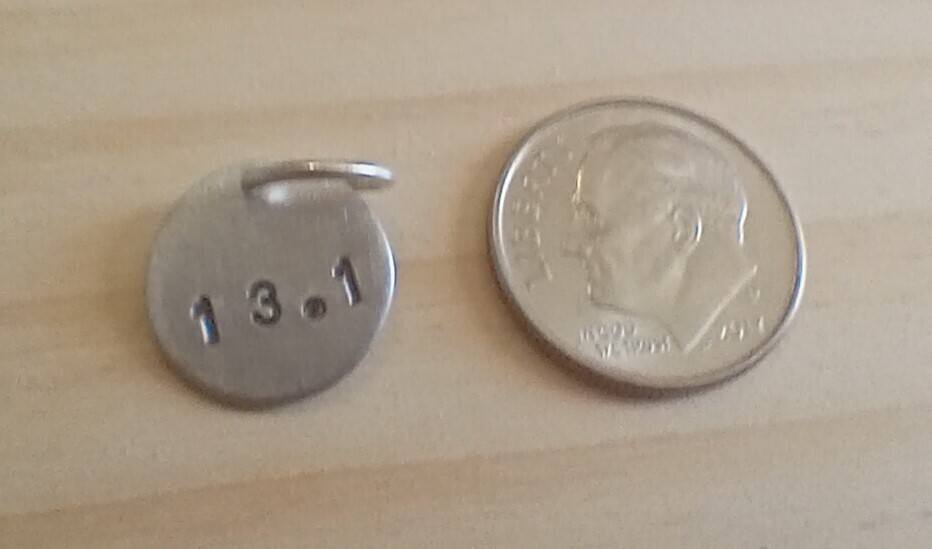 Round Aluminum 13.1 Half Marathon Charm