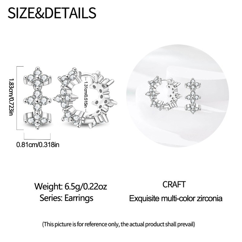 PANDACH 925 Sterling Silver AAA CZ Huggie Hoop Earrings For Women Jewelry Gifts