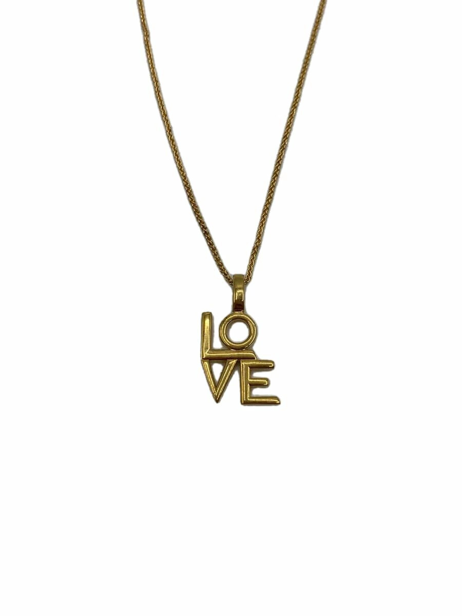 SAINT LAURENT Gold Pendant Necklace Chain Women’s Fashion LOVE Logo