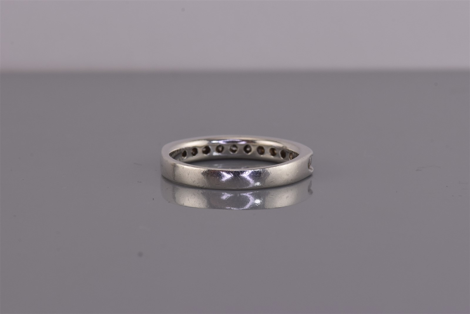 Sterling Silver 3.5mm Channel Set Cubic Zirconia Band Ring 925 Sz: 9