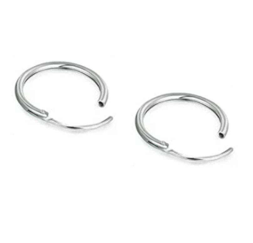 Sterling Silver Hoop Earrings 8mm 10mm 12mm 14mm 16mm 925 Nose Lip Ear Piercing