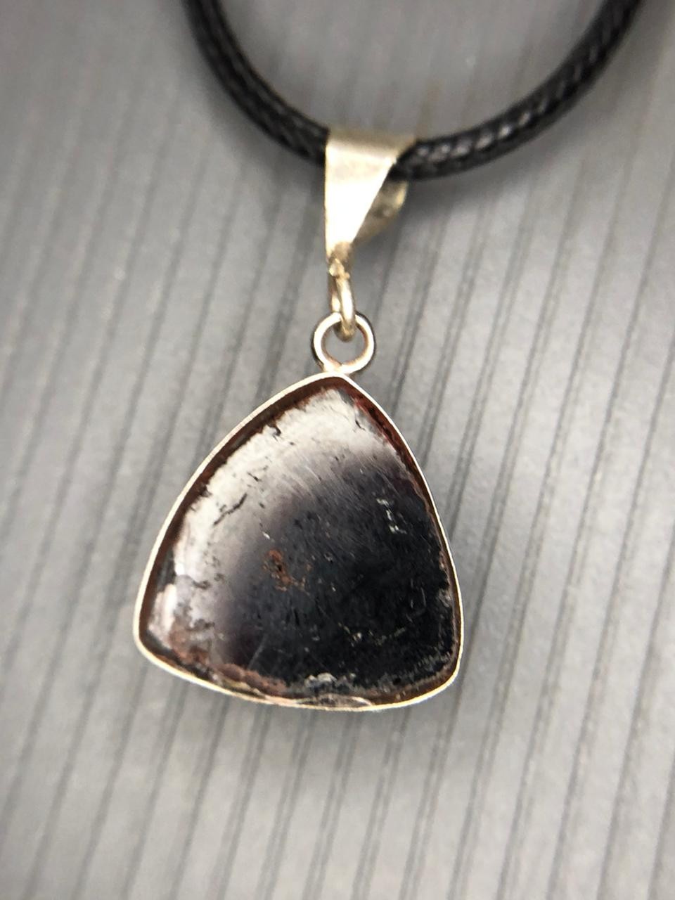 Natural Black Tourmaline Rose Cut Pendant Handmade Gemstone from Afghanistan