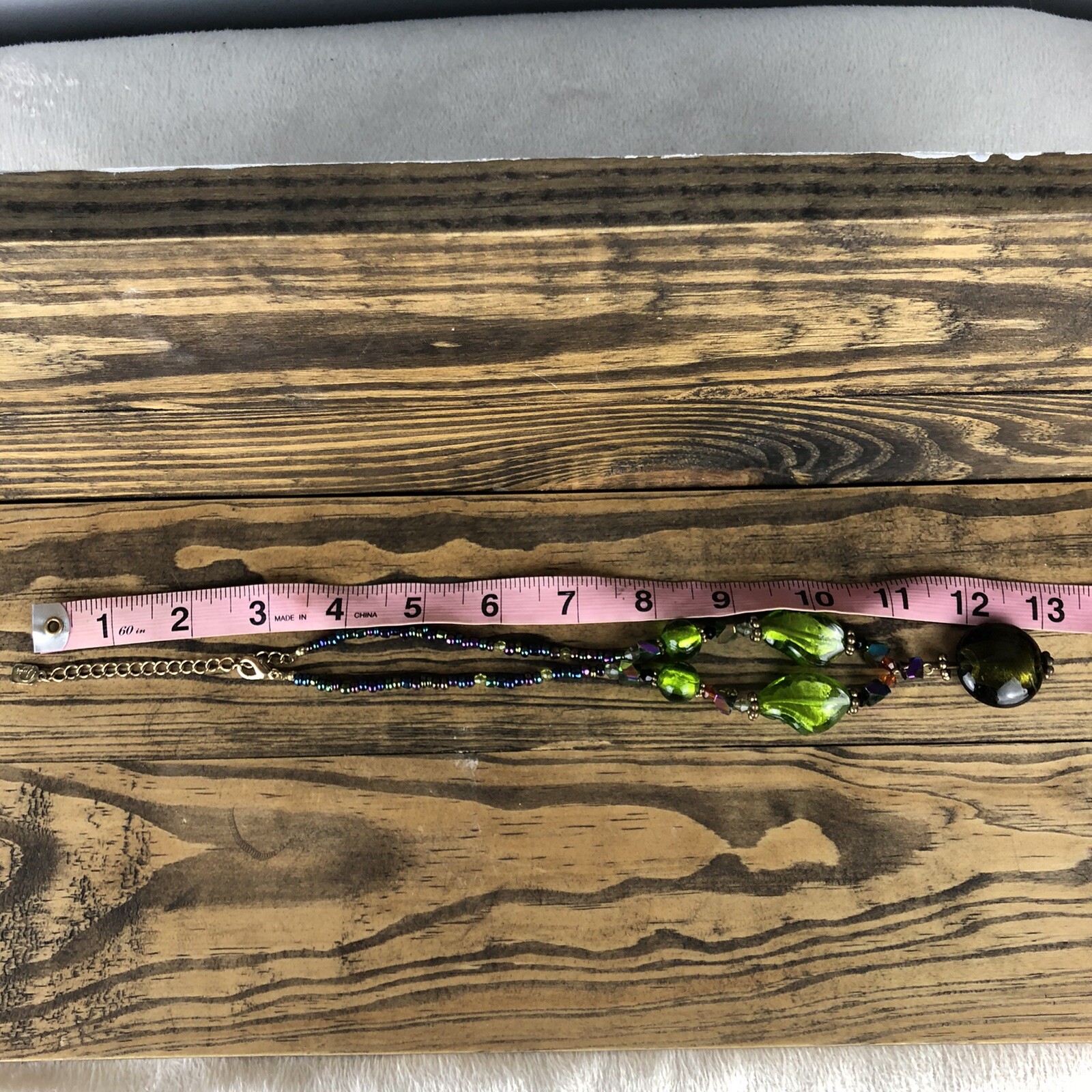 Green Multicolor Pendant Beaded Fashion Necklace