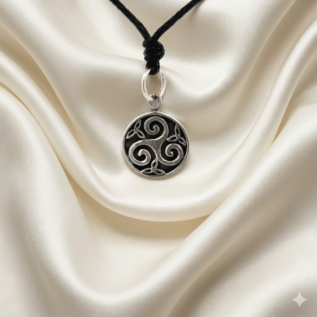 New Trinity Spiral 92.5 Sterling Silver Brass Charm Necklace Pendant Jewelry