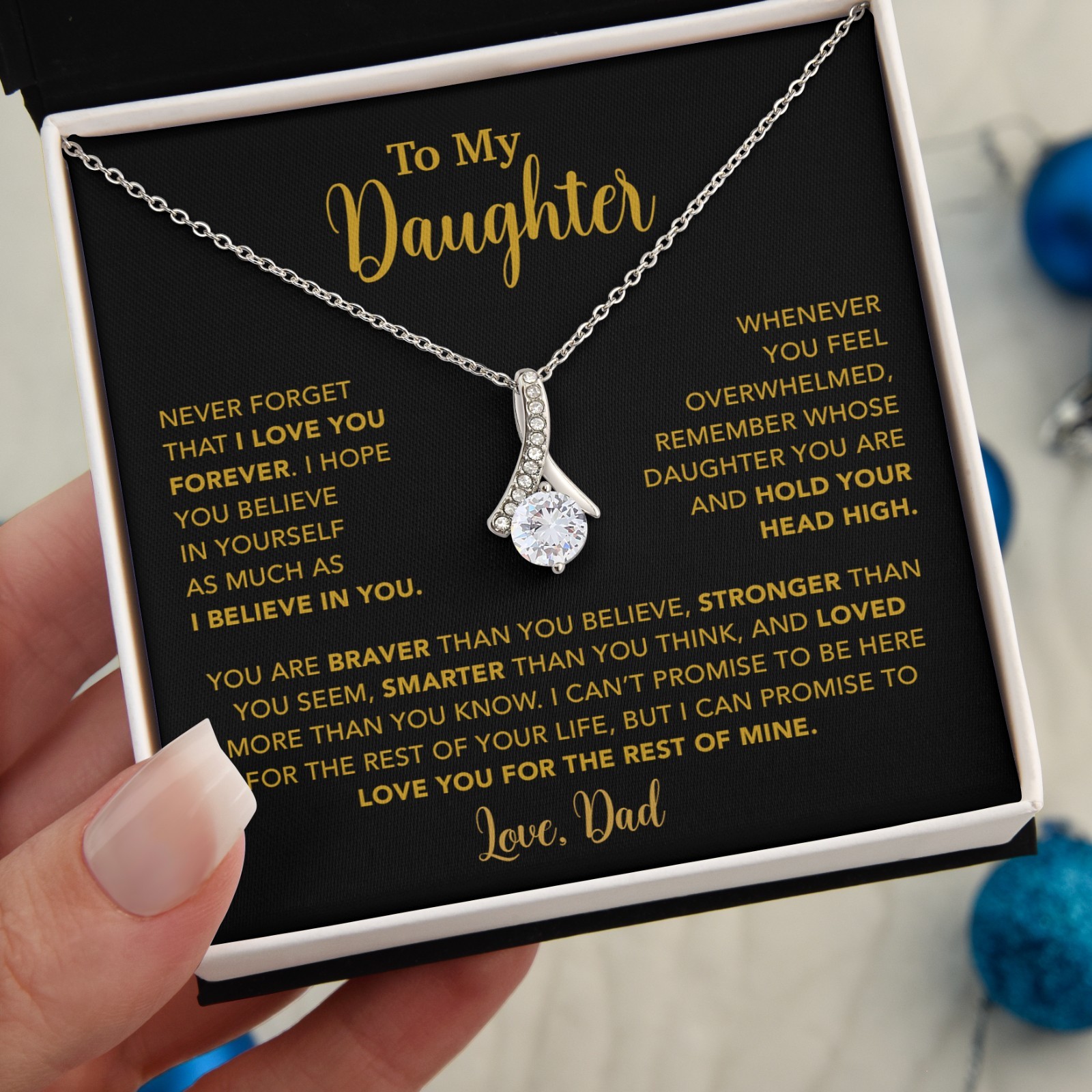 To My Daughter Necklace, Gift for Daughter from Dad, Father Daughter Necklace