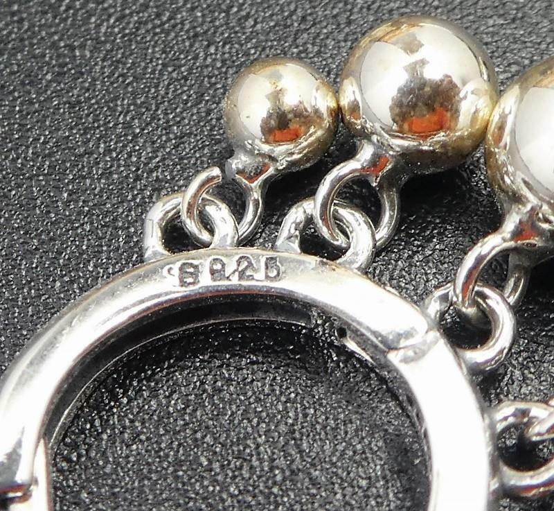 Shiny 925 Sterling Silver Small Hoop Pierced Earrings with Dangling Small Beads