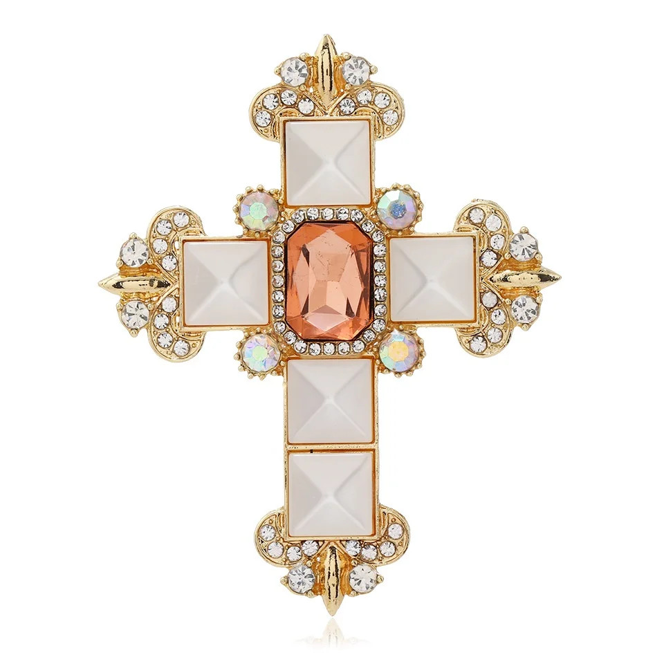 Broche de diamantes de imitación geométricos para abrigo
