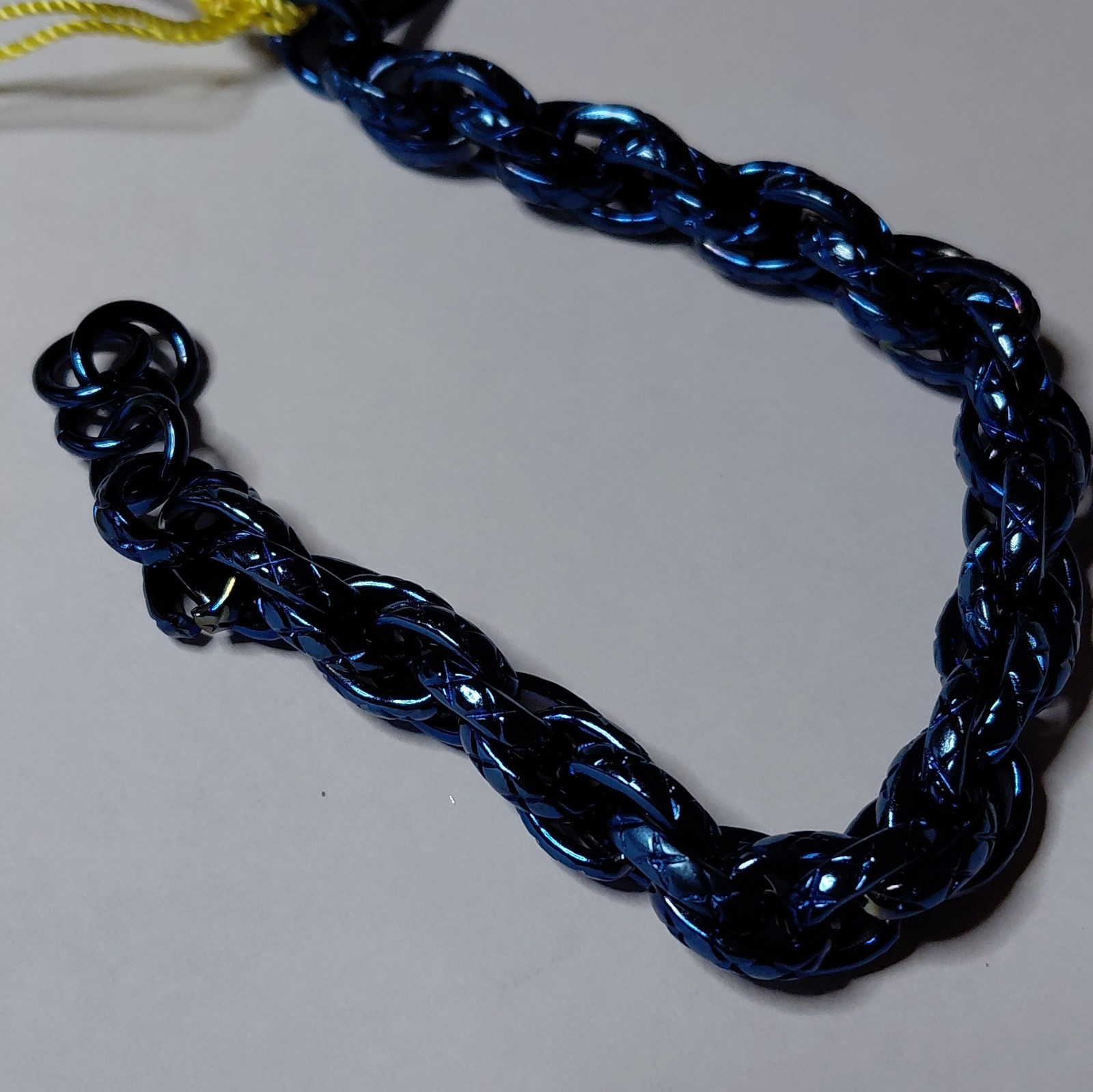 Invicta Blue Braided Chain Bracelet, Hook Closure, Signed, MPN 39840