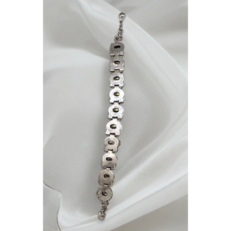 1950s Vintage Sterling Silver Aurora Borealis Statement Bracelet – 30g