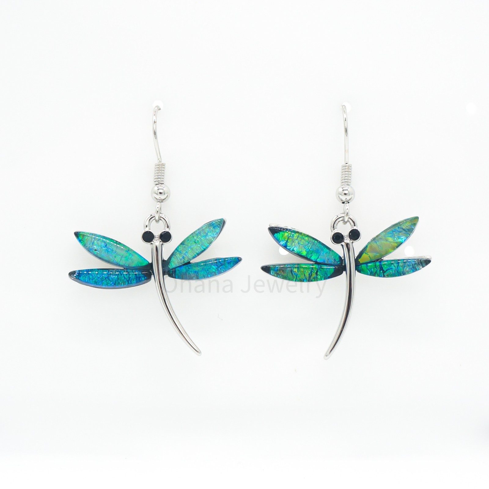 Resin Metal Alloy Hawaiian Fashion Dangle Hook Earrings – Dragonfly